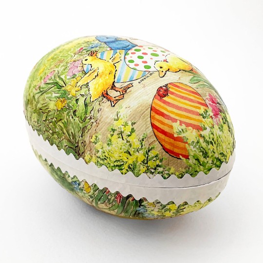 6" Peter Rabbit with Ducklings Papier Mache Easter Egg Container ~ Germany